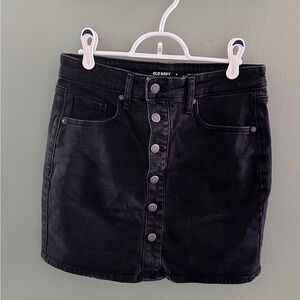 Old Navy Charcoal Button-Front Mini Skirt